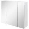 Wall Mounted Mirror Cabinet, Bathroom Medicine Cabinet with Mirror, 3 Doors and Adjustable Shelves, White