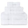 2 Bath Towels 2 Hand Towels 2 Washcloths, Highly Absorbent Towels for Bathroom, Gym, Hotel (White)