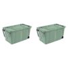 Extra Large Storage Bin, 40 Gallon Wheeled Plastic Storage Container with Handle, Green, Pack of 2
