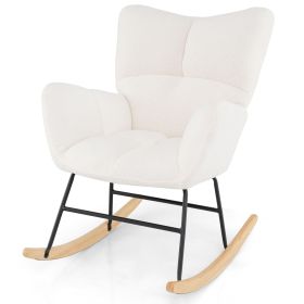 Nursery Rocking Chair with Comfy Backrest and Armrest