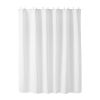 White Fabric Shower Curtain, 240 GSM Weighted Waffle Shower Curtains, Polyester Curtain with Rust-Resistant Hooks, Machine Washable & Water Repellent