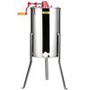 Manual Honey Extractor, 3 Frames Honey Spinner Extractor, Stainless Steel Beekeeping Extraction, Honeycomb Drum Spinner with Lid