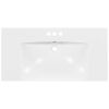[Sink Only] 36x18" Rectangular 3 Hole Bathroom Resin Sink, Vanity Top Sink Only, Fits 4" Center Faucet, White (Faucet and cabinet not included)