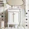 24'' Bathroom Vanity with Top Sink, 2-Tier Modern Bathroom Storage Cabinet, Single Sink Bathroom Vanity, Large Storage Shelves