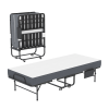 75 Inch Folding Bed with 5" Memory Foam Mattress, Space Saving Rollaway Guest Bed, Heavy-Duty Metal Frame on Wheels