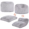 Bean Bag Bed Chair, Convertible Chair from BeanBag to Lounge or Mattress, Gaint Bean Bag Chair Bed with Washable Cover for Adults, Fluffy Plush