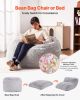 Bean Bag Bed Chair, Convertible Chair from BeanBag to Lounge or Mattress, Gaint Bean Bag Chair Bed with Washable Cover for Adults, Fluffy Plush