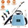 5L/1.3Gallon Electric Plant Sprayer Telescopic Rechargeable Garden Sprayer Automatic Handheld Sprayer with 3 Spray Spouts Shoulder Strap for Cleaning