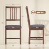 Set of 2 Dining Chairs, Upholstered Dining Room Chairs with Rubberwood Legs and Slat Backrest for Kitchen, Gray