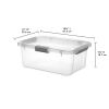 20 Quart HingeLID Clear Storage Box with Latch Lid Comfort Grip, Dark Gray, 6 Pack