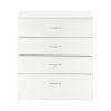 Pockmarked Particleboard with Triamine Paste, 66*33*73cm, Four-drawer Chest of Drawers with Sockets (2USB+2 sockets), White with Sockets, with Sockets