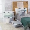 20 Quart HingeLID Clear Storage Box with Latch Lid Comfort Grip, Dark Gray, 6 Pack