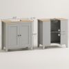 Bathroom Vanities, Pedestal Sink Cabinet with U-Shaped Cut-out and Adjustable Shelf, Gray