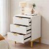 Modern bedside table, Nightstand, high bedside table with multiple drawers, with storage