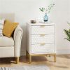 Modern bedside table, Nightstand, high bedside table with multiple drawers, with storage