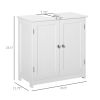 Pedestal Sink Cabinet White Bathroom Vanity Storage with U-Shape Cut-Out Adjustable Shelf