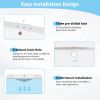 [Sink Only] 36x18" Rectangular 3 Hole Bathroom Resin Sink, Vanity Top Sink Only, Fits 4" Center Faucet, White (Faucet and cabinet not included)