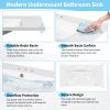 [Sink Only] 36x18" Rectangular 3 Hole Bathroom Resin Sink, Vanity Top Sink Only, Fits 4" Center Faucet, White (Faucet and cabinet not included)