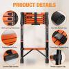 Telescopic Roof Ladder, Heavy-Duty Stainless Steel with Anti-Slip Feet, 330 LBS Load Capacity, Suitable for RV, Roof & Multi-Scene Use