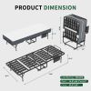 75 Inch Folding Bed with 5" Memory Foam Mattress, Space Saving Rollaway Guest Bed, Heavy-Duty Metal Frame on Wheels