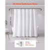 White Fabric Shower Curtain, 240 GSM Weighted Waffle Shower Curtains, Polyester Curtain with Rust-Resistant Hooks, Machine Washable & Water Repellent