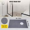 Shower Curb Kit 38" x 60" Watertight Shower Curb Overlay with 4" PVC Offset Bonding Flange, 4" Stainless Steel Grate