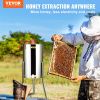 Manual Honey Extractor, 3 Frames Honey Spinner Extractor, Stainless Steel Beekeeping Extraction, Honeycomb Drum Spinner with Lid