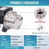 3/4HP Shallow Well Pump 110V/60Hz 114ft Head Jet Water Pump Stainless Steel for Home Lawn Irrigation and Water Draining