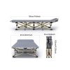 75-inch heavy-duty queen-size folding bed, 10-leg design for stable support, portable camping bed with side pockets and mattress