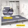 Shower Curb Kit 38" x 60" Watertight Shower Curb Overlay with 4" PVC Offset Bonding Flange, 4" Stainless Steel Grate