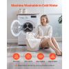 White Fabric Shower Curtain, 240 GSM Weighted Waffle Shower Curtains, Polyester Curtain with Rust-Resistant Hooks, Machine Washable & Water Repellent