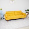 75" Flared Arm Convertible Sleeper Sofa-Yellow