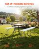 Plastic Folding Bench, 6 ft Portable Bench for Indoor/Outdoor Picnic Party Patio Camping Dining