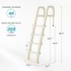 Heavy Duty In-Pool Ladder, Swimming Pool Step Pool Stairs for Above-ground Pools, Adjustable from 47in to 54in, White