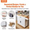 Kitchen Island Cart with Solid Wood Top, 35.4" Width Mobile Carts with Storage Cabinet, Rolling Kitchen Table with Spice Rack, Towel Rack