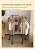 360Â° Rotating Hexagonal Clothes Rack with Wheels, Heavy-Duty Metal Garment Organizer, Space-Saving Wardrobe Storage Stand for Bedroom, Dorm, Balcony