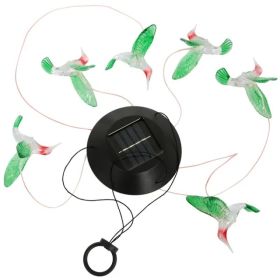 LED Solar Hummingbird Wind Chime Solar String Lights 6 LEDs Color (Option: green)