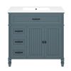 [Video]36" Bathroom Vanity with Sink, Bathroom Cabinet with Drawers, Solid Frame and MDF Board, Two Packages