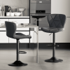 Industrial Vintage 2-Pc Rotatable Bar Stools Set w/ Backrest & Footrest - Quilted PU Leather - 300lb Capacity