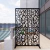 Metal Privacy Screens W3.8Ft X H6Ft Outdoor and Indoor Divider with Free Standing Decorative Privacy Screen for Balcony Patio Garden Room Divider