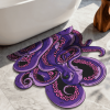 Green And Purple Cthulhu Rugs Water Absorbent Bath Mat Octopus Anime Rug Graphic Gothic Bathroom Rugs Fantasy Decorate, Non Slip Backing