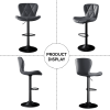 Industrial Vintage 2-Pc Rotatable Bar Stools Set w/ Backrest & Footrest - Quilted PU Leather - 300lb Capacity