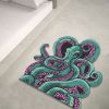 Octopus Bathroom Rug Non-Slip Mat -, Microfiber Absorbent Octopus Rug Non-Slip Backing
