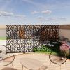 Metal Privacy Screens W3.8Ft X H6Ft Outdoor and Indoor Divider with Free Standing Decorative Privacy Screen for Balcony Patio Garden Room Divider