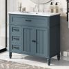 [Video]36" Bathroom Vanity with Sink, Bathroom Cabinet with Drawers, Solid Frame and MDF Board, Two Packages
