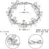 Gorgeous Cubic Zirconia Wedding Jewelry for Bride Bridesmaid, Elegant Simulated Pearl Teardrop Tennis Bracelet Gift for Women